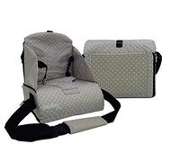 Asalvo BOOSTER CUSCUS Chaise haute de voyage portable pour bébés, Siège surélevé pour manger, Pliable, Harnais de sécurité, Poche intégrée, Dossier 25 cm, De 6 mois à 15 kg, Gris Nordique