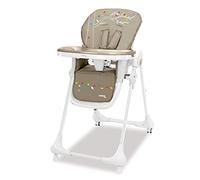 Asalvo CHEF Chaise haute à roulettes pour bébé, chaise haute jusqu'à 36 mois, Chaise haute évolutive, chaise basse, dossier inclinable, plateau amovible et réglable, pliable, arbre marron