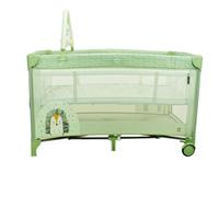 Asalvo Complet Duo Lit Parapluie, Double Hauteur, Arceau de Jeux, Pliage Compact, Roues avec Freins, Sac de Transport Inclus, De la Naissance Jusqu’à 15 kg, Hérisson Vert