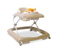 Trotteur Stars - Beige - ASALVO - Réglable en 3 hauteurs - Roues pivotantes - Plateau d'activités blanc TU