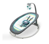 Transat pliable pour enfant - ASALVO - Elephant Aqua - Dossier 4 positions - Barre à jouets amovible blanc TU
