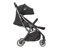 Asalvo HITO Poussette pour bébé, confortable, ultra légère, sûre, capote avec fenêtre et frein arrière, maniable, pliable compact, charge maximale 24 kg, noir