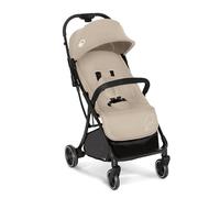 Asalvo HITO Poussette pour bébé, confortable, ultra légère, sûre, capote avec fenêtre et frein arrière, maniable, pliable compact, charge maximale 24 kg, beige