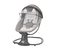 Asalvo KAHLO Hamac Balancelle avec Musique et Bluetooth, Balancement Automatique 5 Niveaux, Capote avec Moustiquaire, Arceau de Jeu avec 2 Jouets, Dès la Naissance jusqu'à 9 Kg, Gris