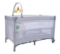Asalvo Lit de voyage complet duo | Double hauteur et sécurité | Avec arc d'activité et sac de transport | De la naissance jusqu'à 15 kg | Pliable compact et base rembourrée