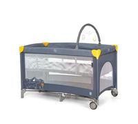 Asalvo Complet Duo Lit Parapluie, Double Hauteur, Arceau de Jeux, Pliage Compact, Roues avec Freins, Sac de Transport Inclus, De la Naissance Jusqu’à 15 kg, Puppy Gris