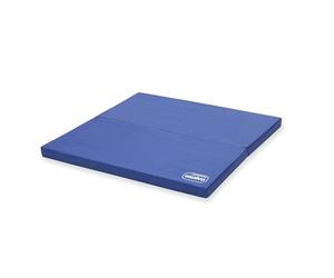 Asalvo Mattress Matelas Pliable Square Park, 93 x 93 cm, De 0 et 15 kg, Matelas de Voyage, matelassé, Respirant, rembourré, Antiacarien et antibactérien, Transport Facile, Bleu Marine