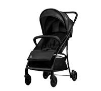 Asalvo Milan Poussette légère avec dossier inclinable et capote avec fenêtre et harnais à 5 points. Chaise bébé SPF50+. Légère jusqu'à 15 kg. Couleur noire