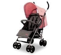 Asalvo MOMBI Poussette pour bébé, Poussette avec dossier inclinable, Poussette urbain, Harnais à 5 points, SPF50+, Capot avec fenêtre, Maniabilité et sécurité maximale, Jusqu'à 16 kg, Rose