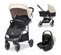 Asalvo OSLO 2, Système de Voyage 3 en 1, Poussette, Nacelle et Siège Auto Groupe 0+, Châssis en Acier, Pliage à Une Main, Dossier Inclinable, Capote Réglable, de la Naissance jusqu’à 22 kg, Beige