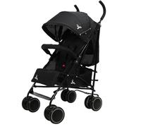 Asalvo TOKYO Poussette, Ultra Légère avec Châssis en Acier et Pliage Compact, Dossier Réglable, Harnais 5 Points et Canopy avec Fenêtre, Maniabilité Maximale et Sécurité Optimale, Noir