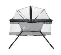 Asalvo Trip Natura Berceau pour bébé, design moderne, côtés ventilés, moustiquaire, déhoussable, pour dormir près du bébé, gris