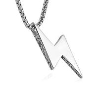AsAlways Collier avec pendentif locomotive Street Punk Hip Hop rétro minimaliste géométrique éclair pour homme et femme