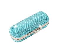 AsAlways Étui à Rouge à lèvres Portable avec Miroir et Strass Brillants pour Maquillage et Maquillage, Bleu Ciel, 3.9" * 1.3", Bling