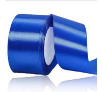 ASALZBOAY Ruban Satin Bleu 50mm, 22m - Soie, Classique - Mariages, Anniversaires, Fêtes - Bleu