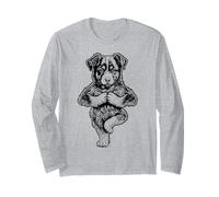 Asana Chien Chien Chiot Miniature American Shepherd Yoga Manche Longue