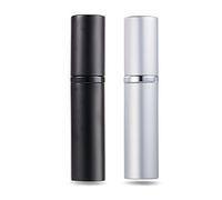 AsaNana Bouteille Vaporisateur de Parfum,5ML Vaporisateur Parfum Vide,Mini Portable Voyage Parfum Atomiseur Rechargeable(Noir & Argent)