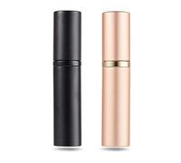 AsaNana Bouteille Vaporisateur de Parfum,5ML Vaporisateur Parfum Vide,Mini Portable Voyage Parfum Atomiseur Rechargeable(Noir & Or Rose)
