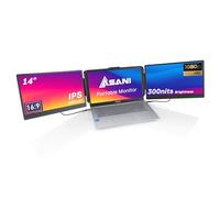 Asani Moniteur Portable de 14 po - Extension Triple écran Full HD pour Ordinateurs Portables, USB Type-C Plus HDMI, Plug and Play, Compatible avec Les Ordinateurs Portables de 13 à 17", écran IPS