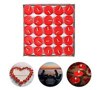 ASANMU Bougies Rouge Romantiques, 50 Pièces Bougies Forme de Rond d'amour Bougie Chauffe Plat Bougies Romantique en Rond Bougie pour Mariage Mood Anniversaire Fiançailles Décorations De Fête des mères
