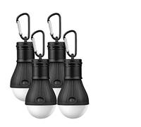 ASANMU Lot de 4 lampes de camping LED portables avec mousqueton - Lanterne portable - Pour camping, aventure, randonnée, pêche, lumière d'urgence