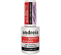 Asas-Andreia Gel Construction Ongles-Gel Triphasique Uv & Led Professionnel 3-En-1 Pour Renforcer L'ongle Ou L'extension-Formule Basse Viscosité Auto-Égalisante-Bouteille 14ml-Couleur Soft Lavender