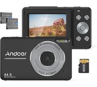 asas-Appareil Photo Numérique Avec 2 Piles Rechargeables 32 Go Carte Mémoire 1080P 44 M Hd Zoom Numérique 16X Anti-Tremblement Mise Au Point Automatique Écran Ips 2,5 Pouces Écran Lcd Sourire Pour