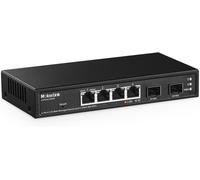 asas-Commutateur Géré À 4 Ports 2,5 G Avec Emplacement 10G Sfp+,4 Ports Base-T 2,5 Gigabit Compatibles Avec 10/100/1000 Mbps,Mini Size Metal Web Managed Fanless Network Switch