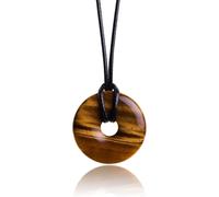 Asas-Pendentif En Pierre Précieuse Authentique Collier En Cristal Avec Pendentif Donut Et Ruban En Corde De Qualité Pierre De Guérison/Porte-Bonheur En Minéraux De Haute Qualité