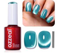 Asas-Vernis Semi Permanent Magnétique,15ml Bleu Turquoise Cristal Cat Eye Gel Nail Polish Pailleté Printemps Été Vernis Gel Uv Avec Aimant Shimmer Vernis À Ongles Gels Soak Off Uv Led