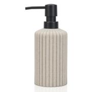 Asashizen Distributeur de savon rétro en résine à rayures verticales, facile à remplir et à nettoyer, pour évier de cuisine, salle de bain, bouteilles rechargeables de shampooing et d'après-shampoing