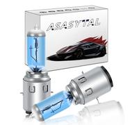 Asasytal Ba20d S2 12V Ampoules Halogènes, 35/35W Remplacement OEM du Faisceau Hi/Lo Lampe de Phare DRL, 5000K Blanc Chaud Luminosité pour le Scooter de Moto de Moto de Voiture Automatique, 2 Pièces