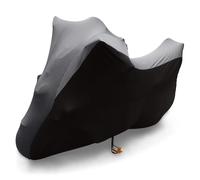 Asasytal Housses de Moto d'intérieur, Élastique Respirant Tissu Extensible en Velours Doux Protection Contre la Poussière pour Scooter Garage Moto Exposition,Gris Rayé+Noir，3XL 104 x 41 x 49 Pouces