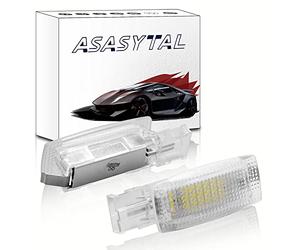 Asasytal LED Lampes de Miroir de Vanité de Visière Liseuse, Éclairage Intérieur Blanc pur Compatible avec Golf 4/5/6 1J1 Va-riant 1J5 Jet-ta 5 Pas-sat B6/7 CC Polo 9N3 Po-lo 6R etc., 2 Pièces