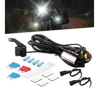 Asasytal Moto Câblage à Barres LED Faisceau de Fil, 12V Contrôler 2 Lampe, 10A/15A Fusible Kit Relais Marche/Arrêt étanche, pour Antibrouillard Interrupteur, Additionnel Feu de Travail Câblage, 1 Set