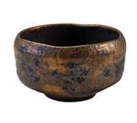 Asayu Japan Bol à Matcha Kogane 13 cm, Céramique Mino Dorée, Japon | 130 x 75 mm, 370 g, émail or martelé (tataki), passe au lave-vaisselle, fait main à Gifu au Japon