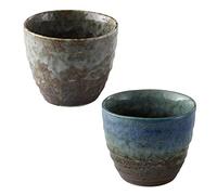 Asayu Japan Ensemble de 2 Tasses à Thé en Céramique Emaillée Peinte à la Main de 200 ml, Fabriquées au Japon au Style Mino Ware Pour Boisson Chaude et Froide