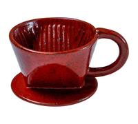 Asayu Japan Porte Filtre en Céramique Rouge Chrome avec Bec Verseur pour Filtre en Papier, Fabriqué au Japon Artisanalement, Infusion Lente pour Café et Thé