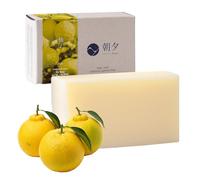 Asayu Japan, Savon Naturel Japonais Artisanal au Yuzu Frais, Fabrication Artisanal à froid, Barre Solide Visage et Corps, Alternative au Savon de Marseille, Glycérine naturelle, Éclat Hydratant