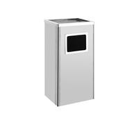 vidaXL Poubelle à cendrier et recyclage acier inoxydable argenté 45 L