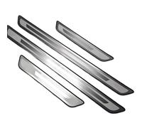 ASBHFC 4 Pièces Protections de Seuil de Porte en Acier Inoxydable pour V-W Polo (2017-2025 2026), Plaques de Protection Anti-Rayures, Pédale de Bienvenue, Accessoires de Style,Type-B