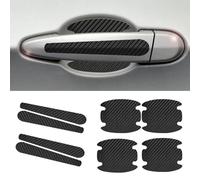 ASBHFC 8 Pièces Protection Poignée de Porte Voiture pour AIXAM Coupé (Gen II 2010-2025 2026), Autocollant Effet Fibre de Carbone, Film Anti-Rayures pour Cuvette et Poignée, Accessoire Auto