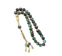 Asbih 33 10 mm - Perles de prière islamique, Tasbeeh, Sibha, Mala musulmane, Masbaha, Misbaha, Tesbih, Tespih, Dhikr, perles de zikr, perles anti-soucis, bracelet à pampilles arabes (Nouveau Vert)