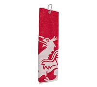 Asbri Golf Serviette Pays de Galles, Rouge, Taille Unique
