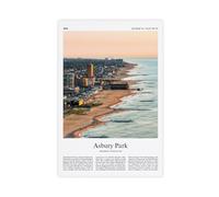 Asbury Park Impression couleur Asbury Park Real Photo Poster de voyage Cadeau New Jersey États-Unis USA Art mural Impression sur toile sans cadre 40,6 x 61 cm