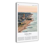 Asbury Park Impression couleur Asbury Park Real Photo Poster de voyage Cadeau New Jersey États-Unis États-Unis Impression sur toile Cadre 61 x 91,4 cm
