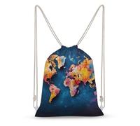 asbwuo Abstract World Map Drawstring Backpack Sport Gym Bags Yoga Shopping Travel Casual Daypacks for Women Men