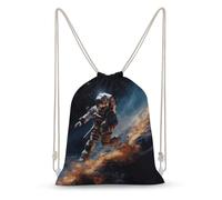 asbwuo Astronaut Flying in Space Drawstring Backpack Sport Gym Bags Yoga Shopping Travel Casual Daypacks for Women Men