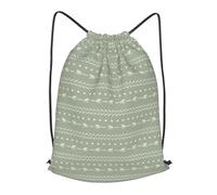 asbwuo Boho Arrows Mudcloth Style Modern Sage Green Outdoor Leisure Drawstring Backpack, Lightweight Waterproof Sports Bag For Men & Women - Gym, Yoga, Travel