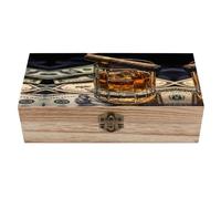 asbwuo Boîtes décoratives pour cigares et vins, whisky, avec couvercle à charnière et fermoir frontal, boîte de rangement en bois vintage, conteneur cadeau 7,9'' x 3,9'' x 2,3''